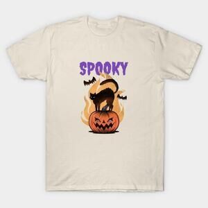 Happy Halloween Black Cat And Pumpkin Tshirt